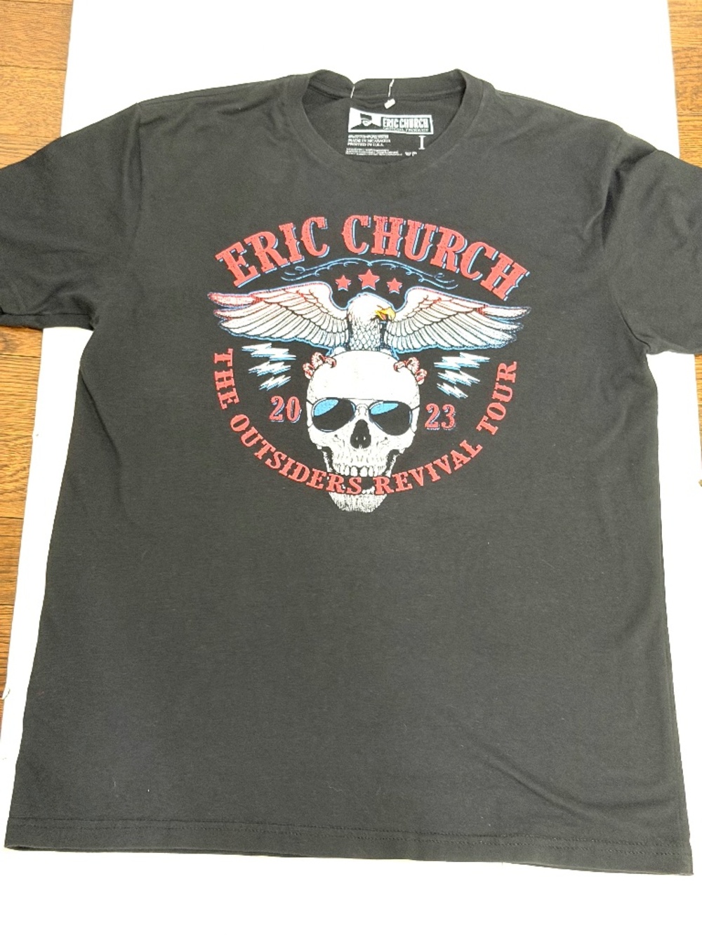Eric Church The Outsiders Revival Tour 2023 Concert T-Shirt Black Large